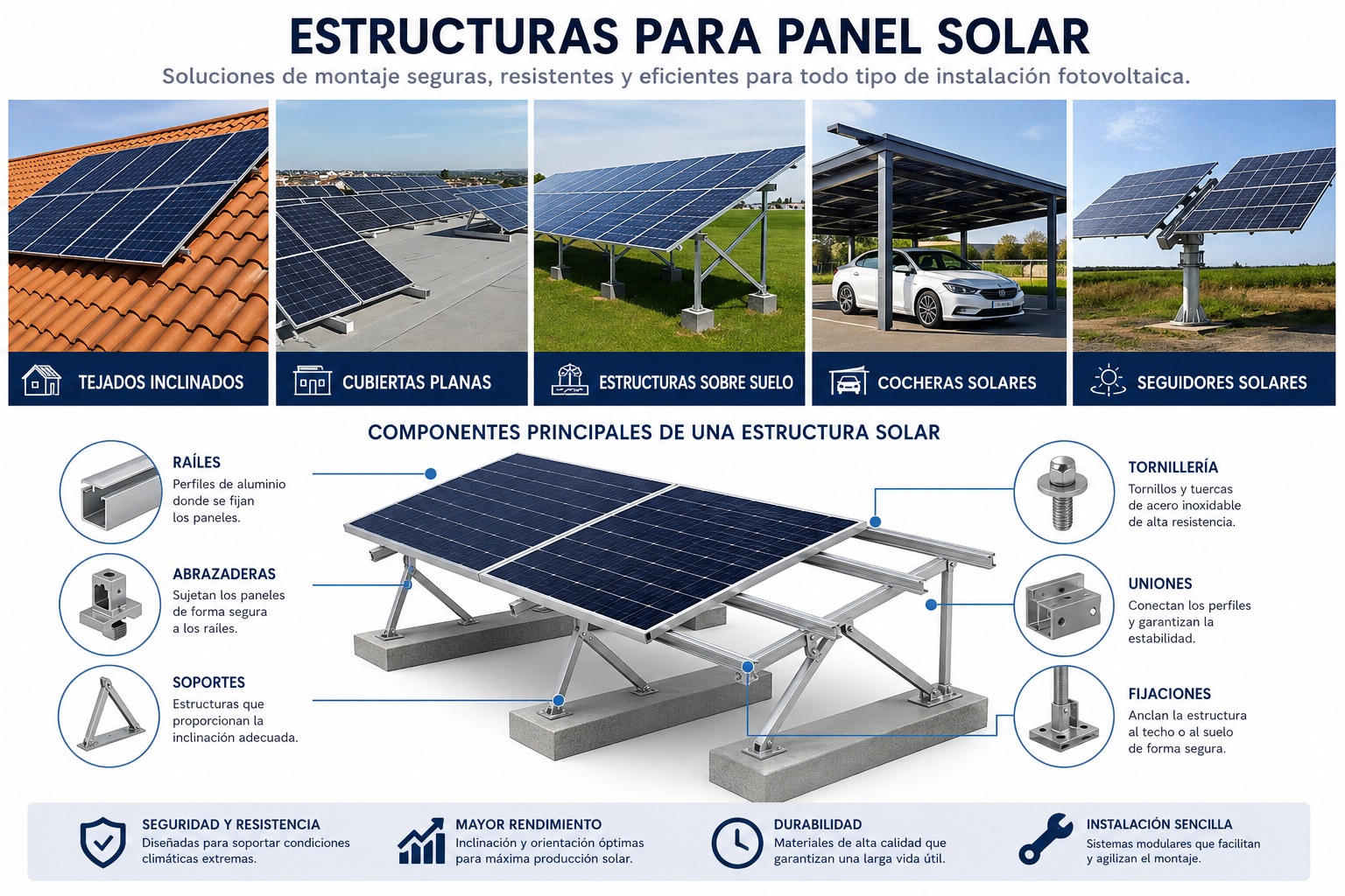 Estructuras para Panel Solar: Guía Completa para Elegir la Mejor Solución de Montaje